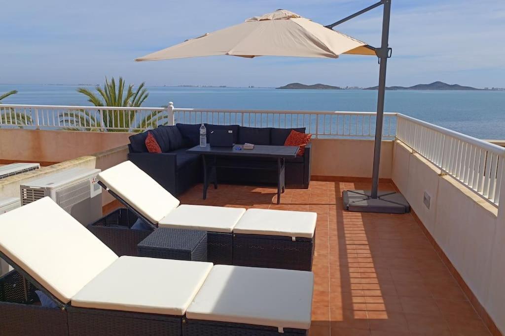 Top Floor Apartment Beachhouse, Beautiful Sea View, On The Beach! カルタヘナ エクステリア 写真