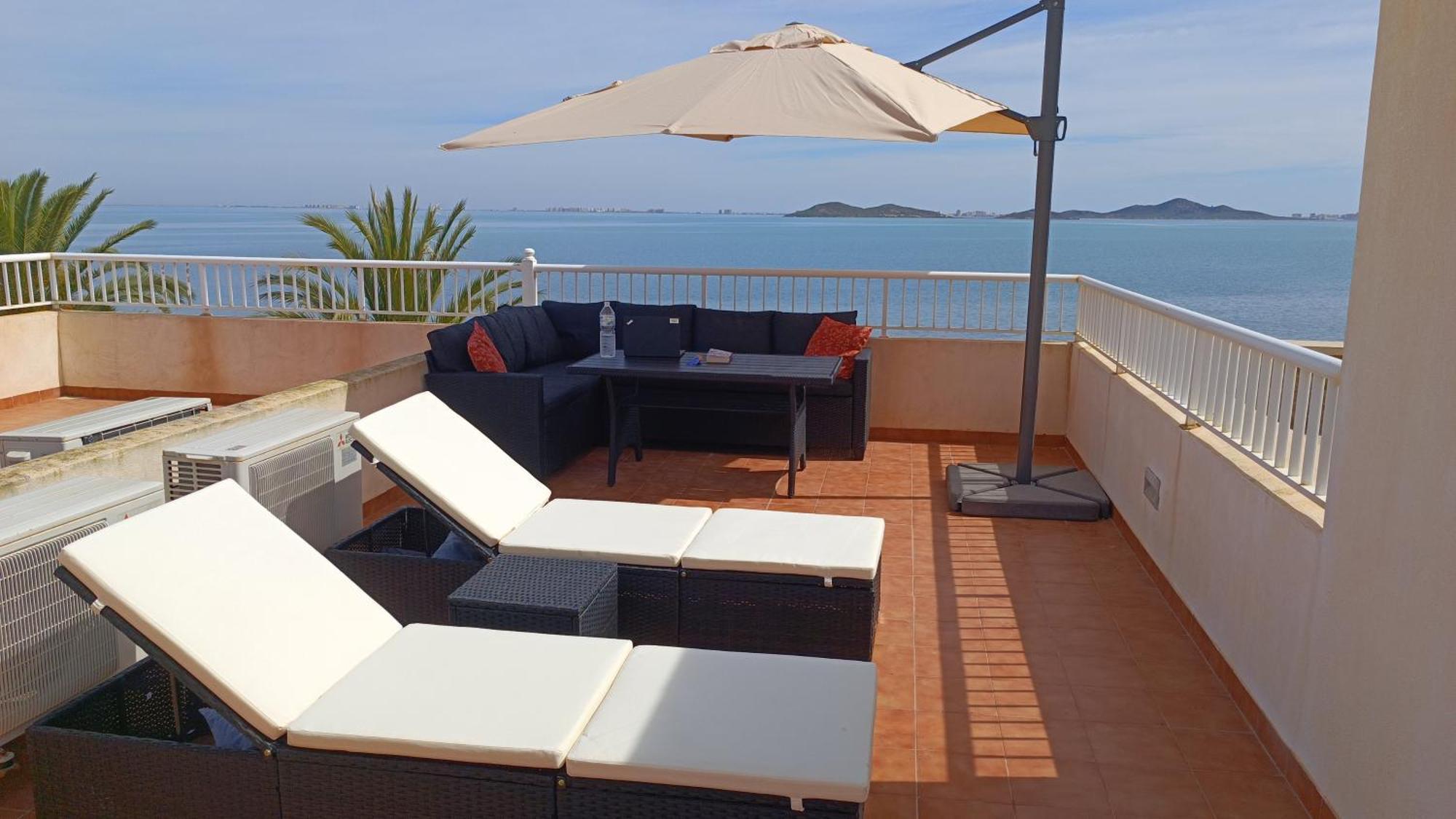 Top Floor Apartment Beachhouse, Beautiful Sea View, On The Beach! カルタヘナ エクステリア 写真